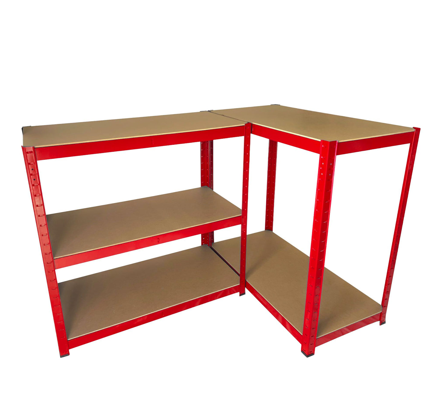 Set Scaffali in metallo 180x90x45 Rosso 3 pezzi