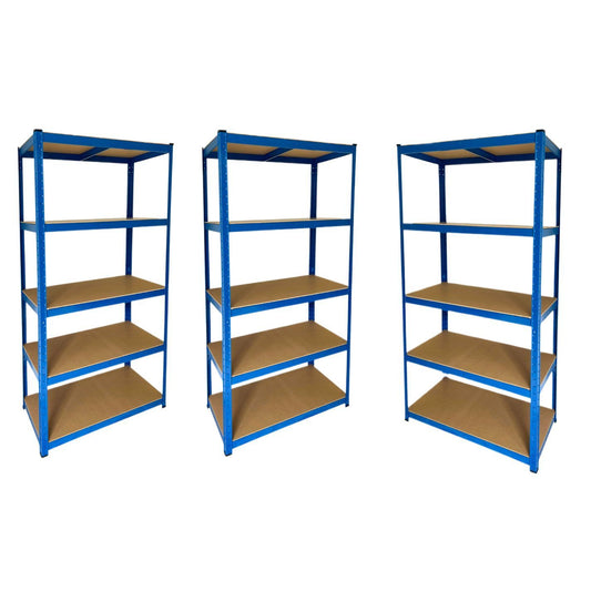 Set Scaffali in metallo 180x90x45 Blu 3 pezzi