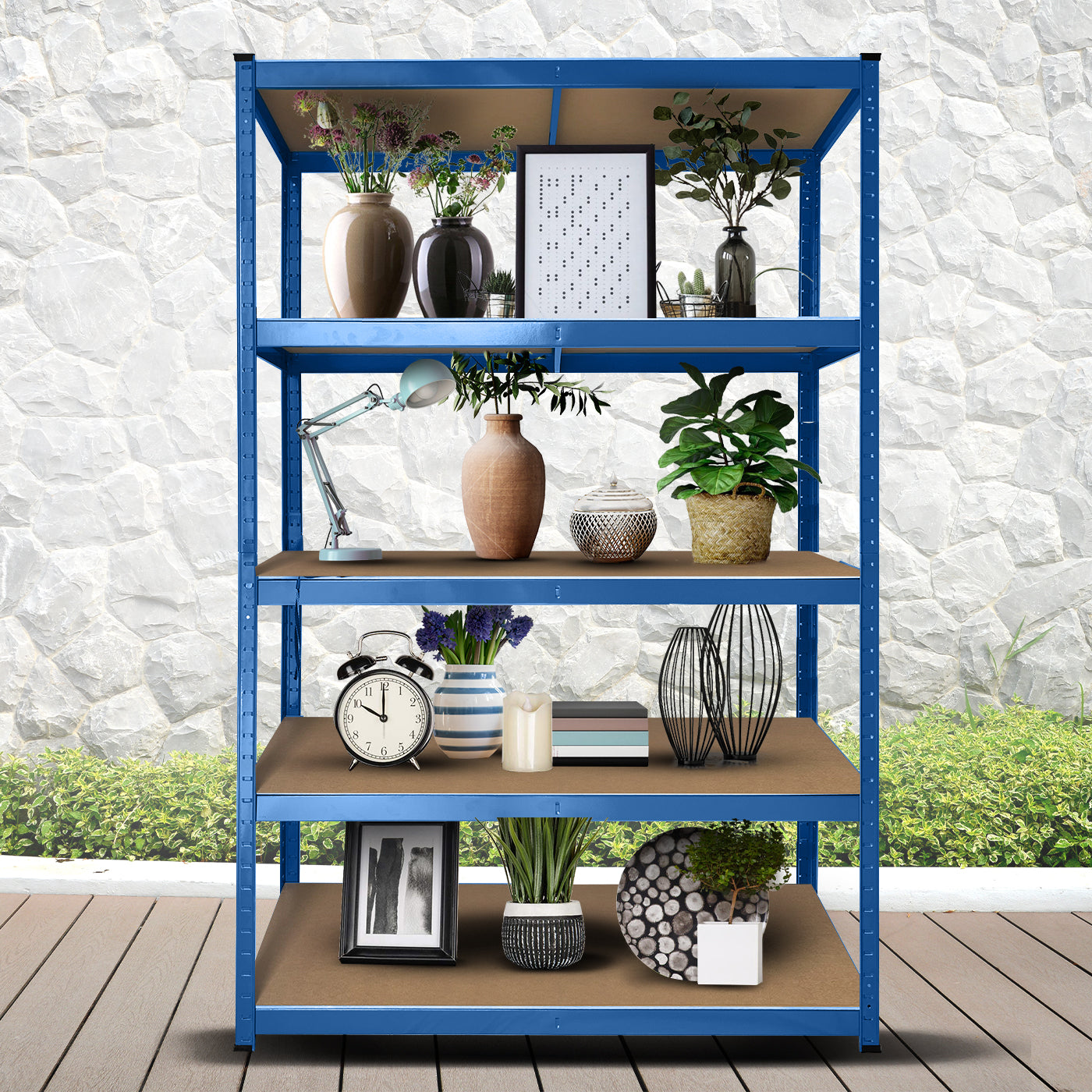 Set Scaffali in metallo 180x90x45 Blu 3 pezzi